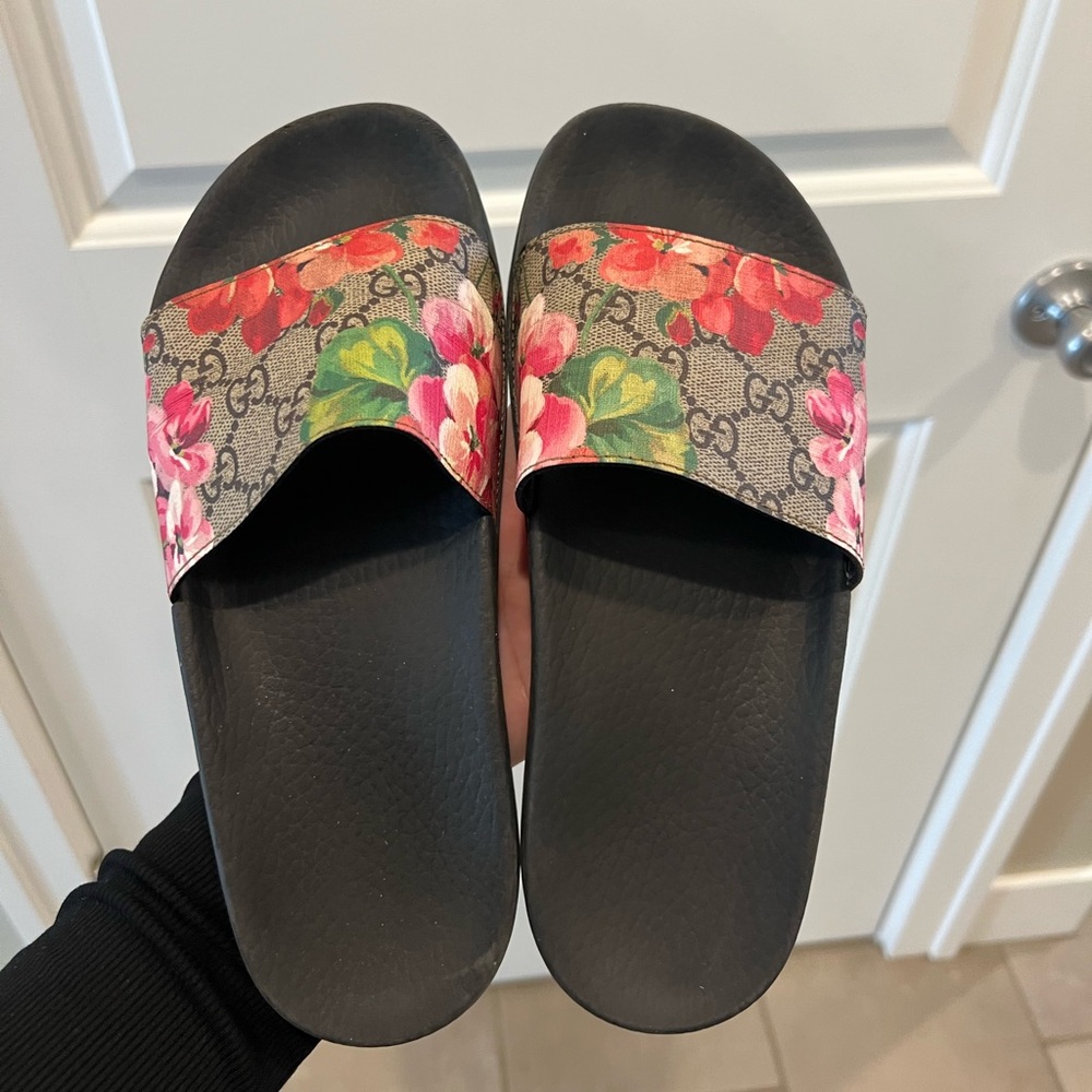 Gucci floral slides